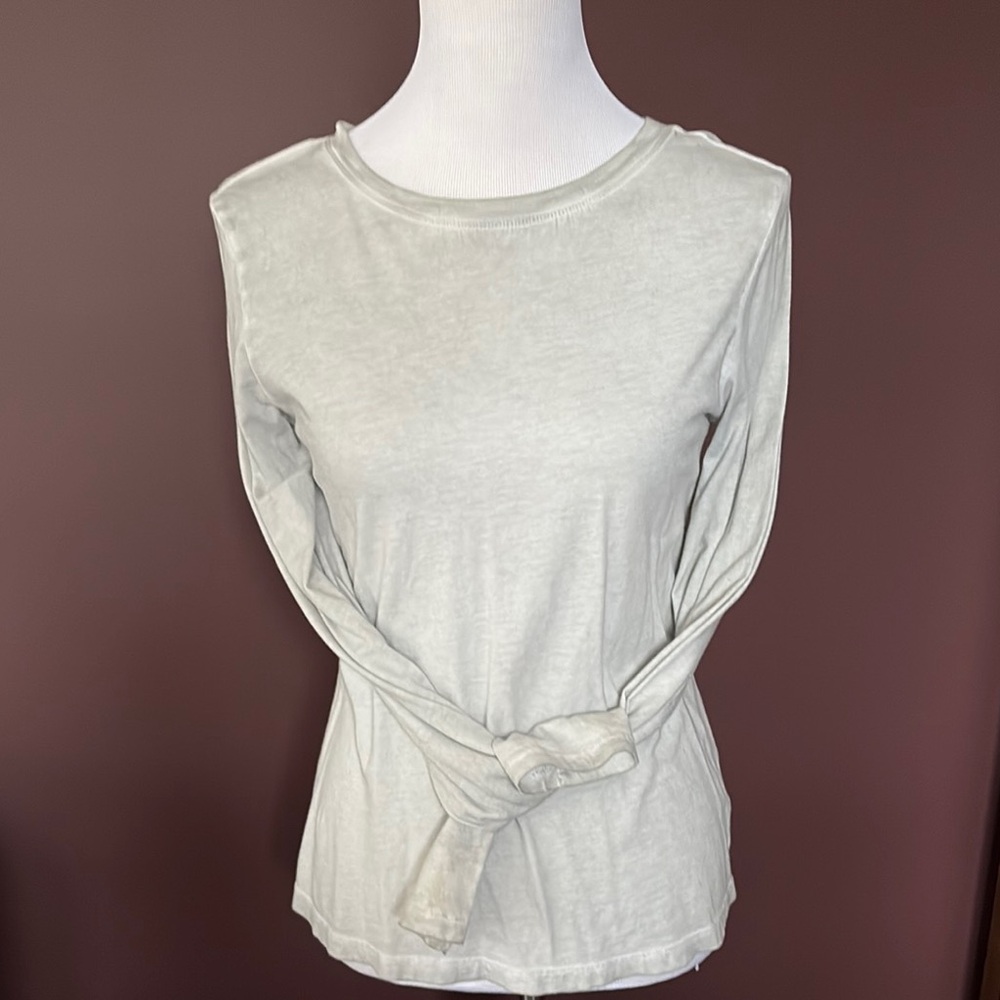Cloth&Stone Light Grey Cotton Top  with a Split Back, XS